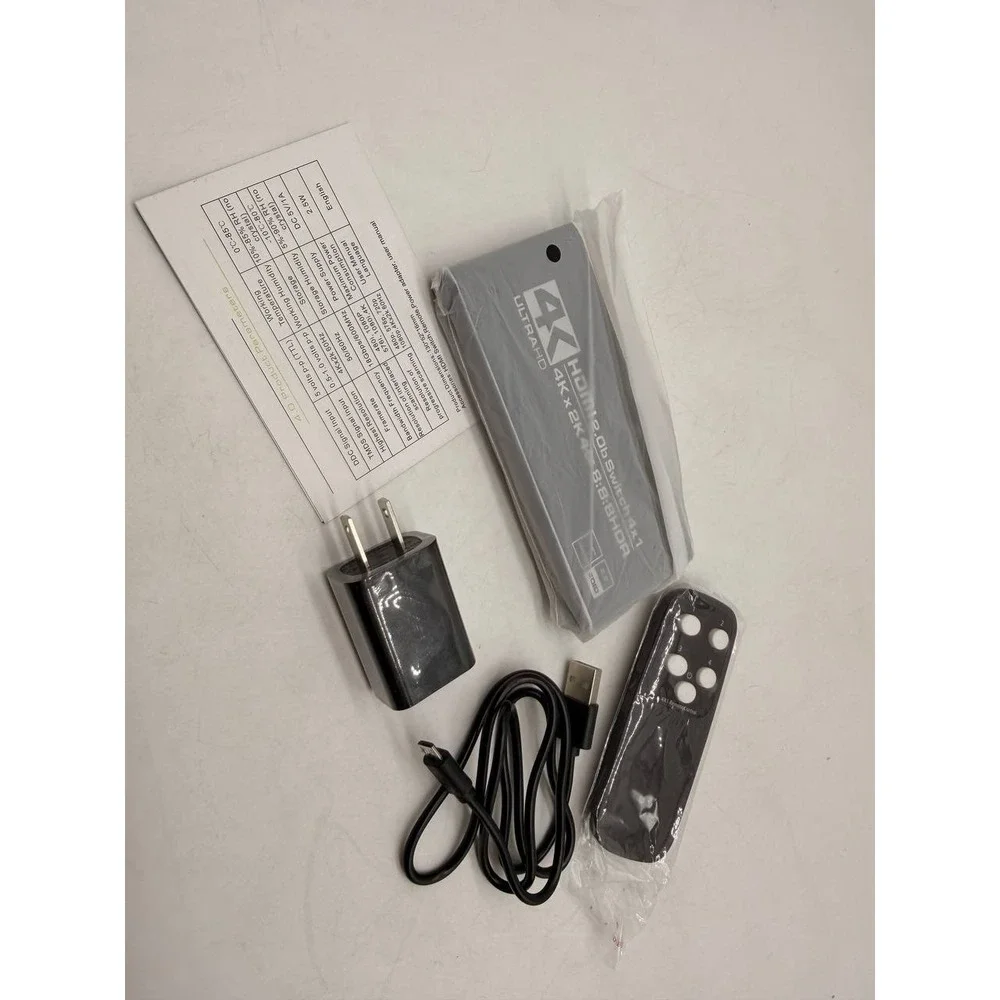 4K HDMI Switch 4x1, 4 Port HDMI Selector Switcher 4 in 1 Out with IR Remote